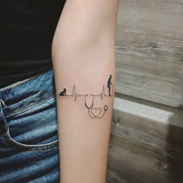 Heartbeat Tattoo with a Transformation of Phases in Human Life