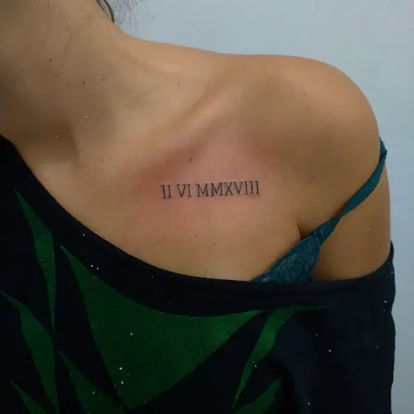 Roman Numeral on Collar Bone