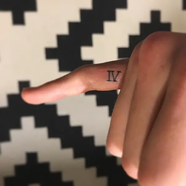 Roman Numeral on the Inner Side of a Finger