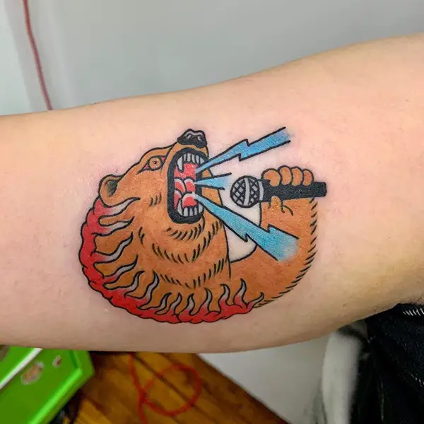 Singing Bear Tattoo