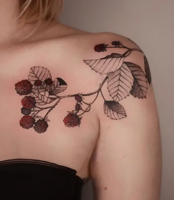 Stem with Berries Tattoo