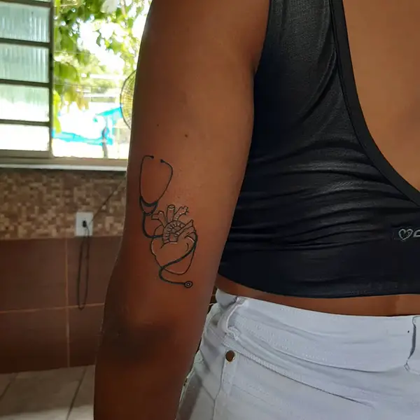 Stethoscope and a Heart Tattoo