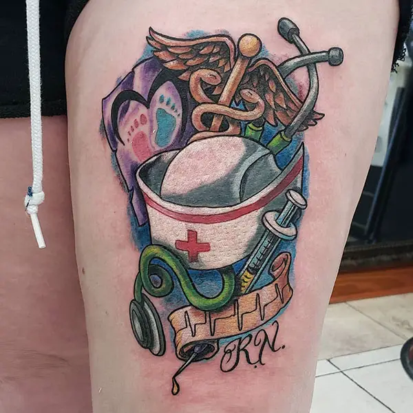 Vibrant Nursing Tattoo