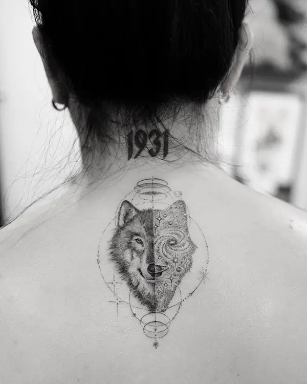 Wolf in the Back Tattoo