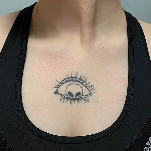 Eye and Alien Tattoo