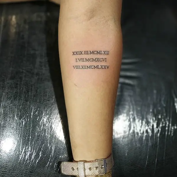 several dates in the same tattoo