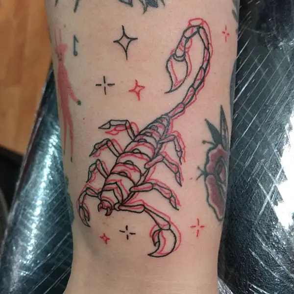 Black Scorpion with a Red Outline Touch