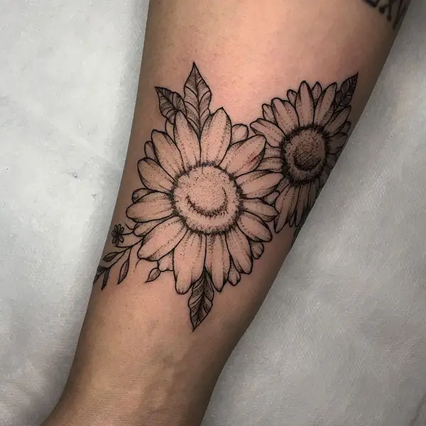 Black Sunflower Tattoo