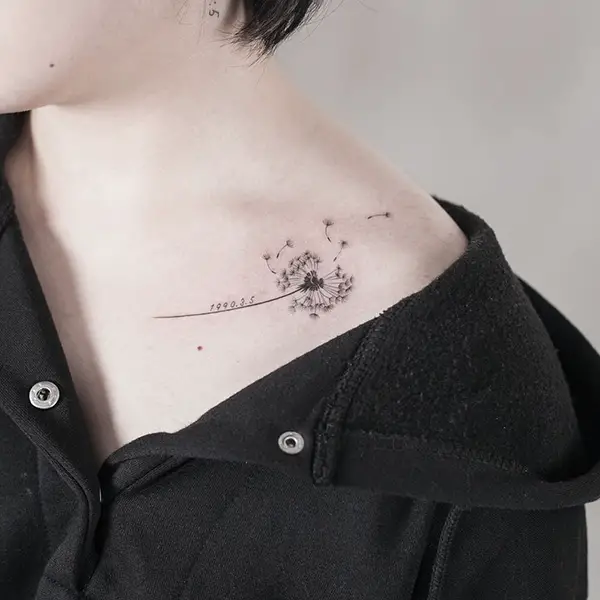 Blowing Dandelion Tattoo