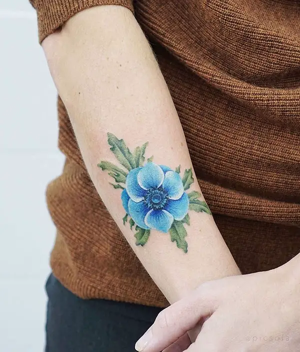 Blue Flower Tattoo