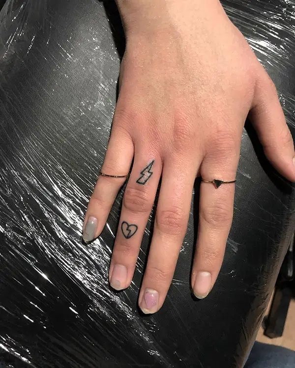 Broken Heart Tattoo with Thunder Tattoo