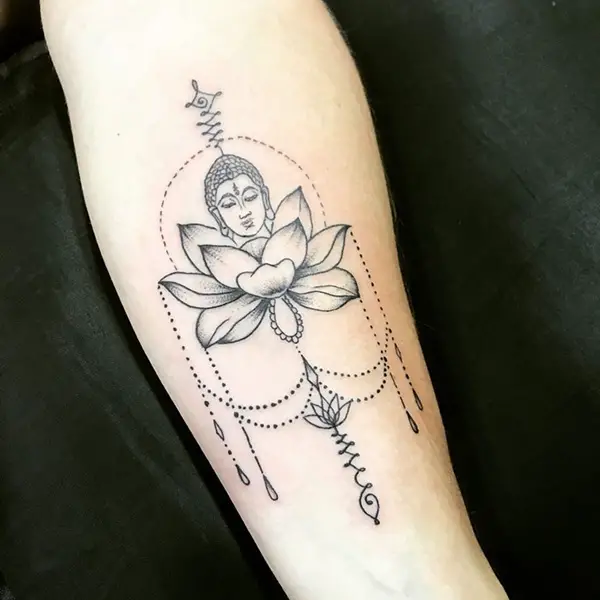 Buddha and Unalome Tattoo