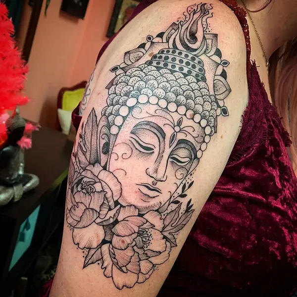 Buddha tattoo with Rich Details
