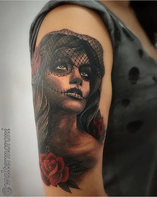 Catrina with Red Rose