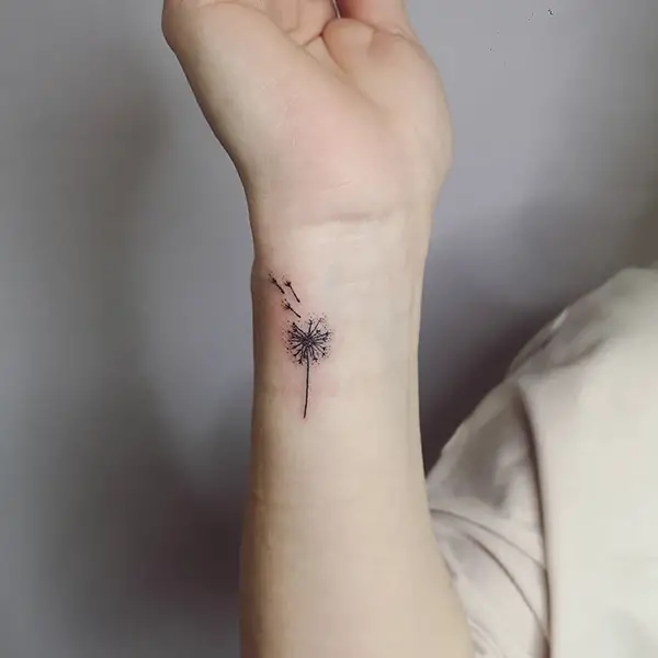 Dandelion Tattoo on Wrist