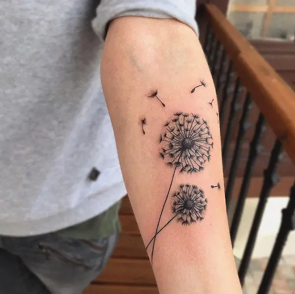 Dandelion Tattoo with Shading