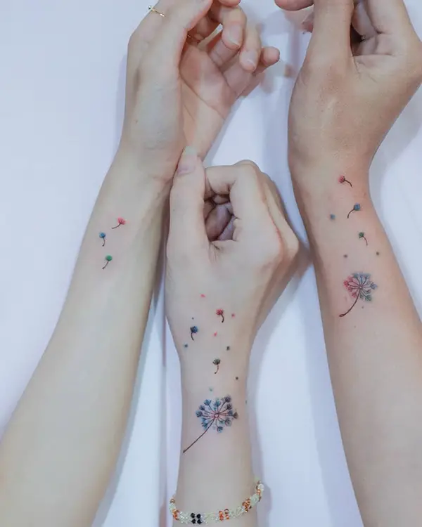 Delicate Blowing Dandelion Tattoos