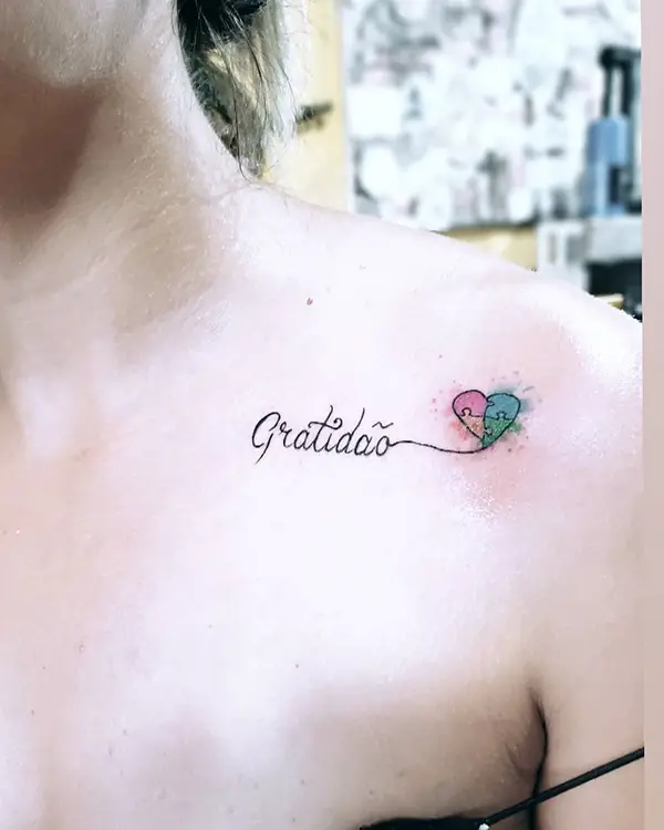 Express Gratitude through a Multi-Colored Heart Tattoo