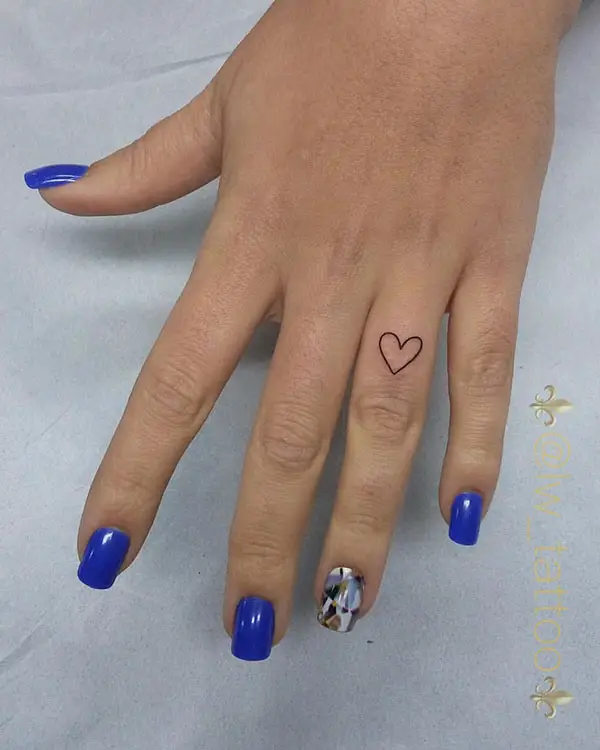 Heart Shape Tattoo on Ring Finger