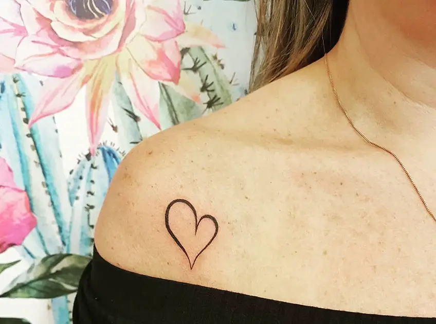 35 Cute Heart Tattoo Designs on Shoulder You Will Love