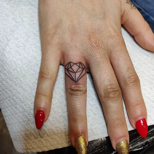 Heart Tattoo in The Form of a Diamond
