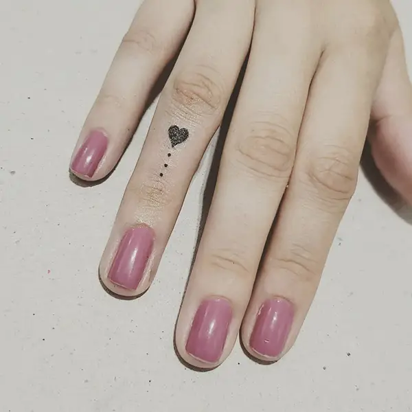 Heart Tattoo with Three Dots