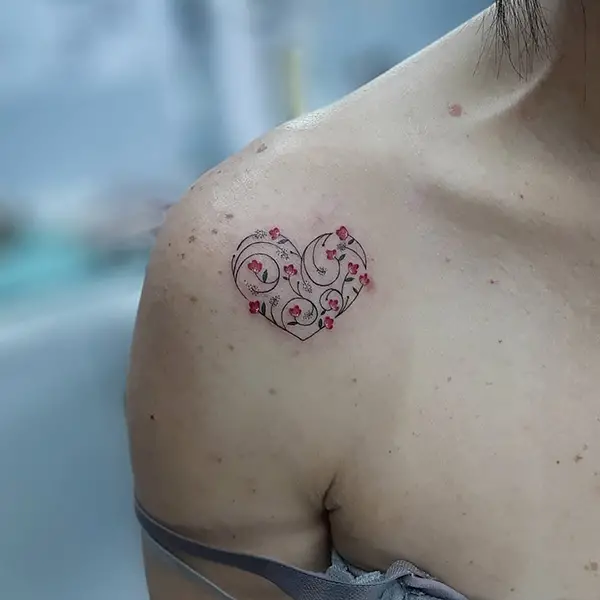 Heart Filled with Tiny Flowers