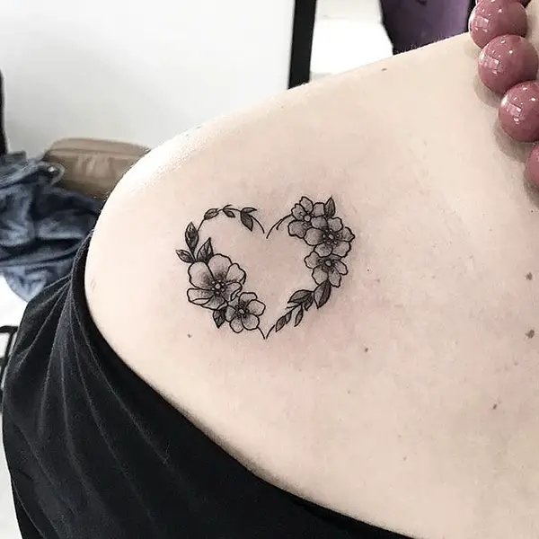 Heart Outlines with Flowers