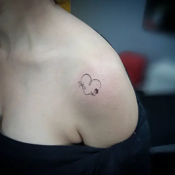 Heart with an Initial and a Flower