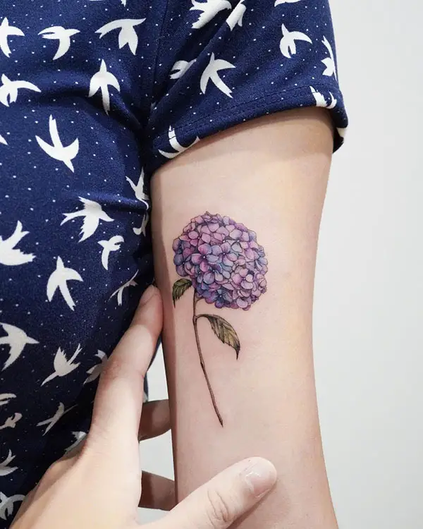 Hydrangea Flower Tattoo