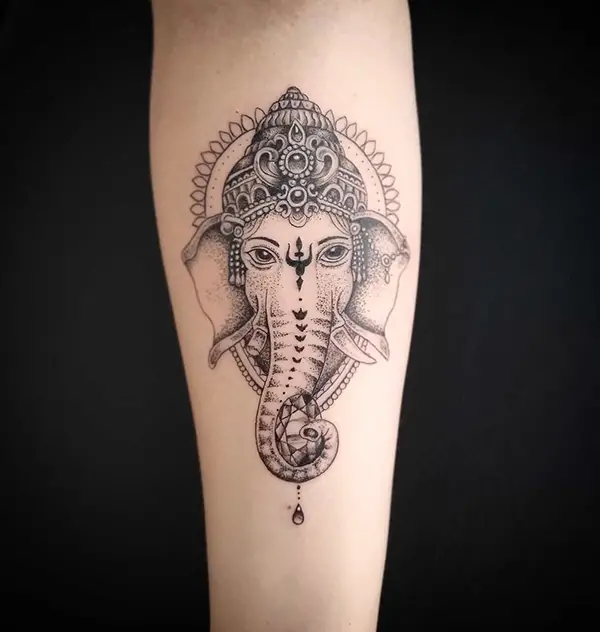 Indian Elephant God Tattoo