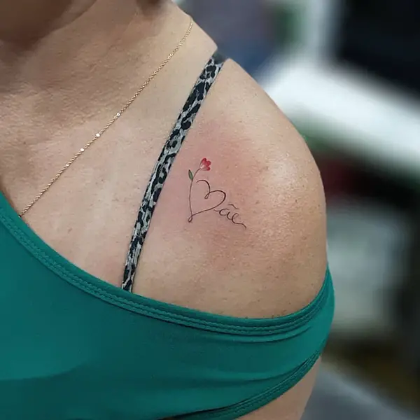 Initial in the Form of a Heart Tattoo