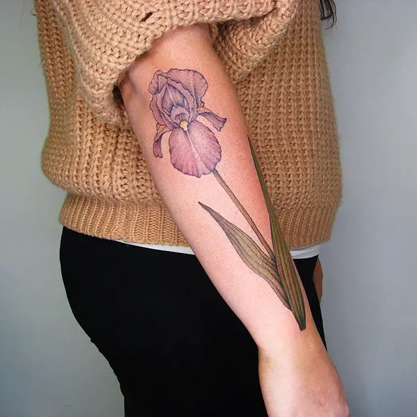 Large Purple Flower Tattoo