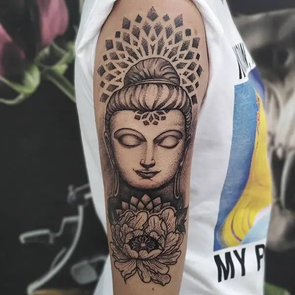 Mandala Pattern and Buddha Tattoo
