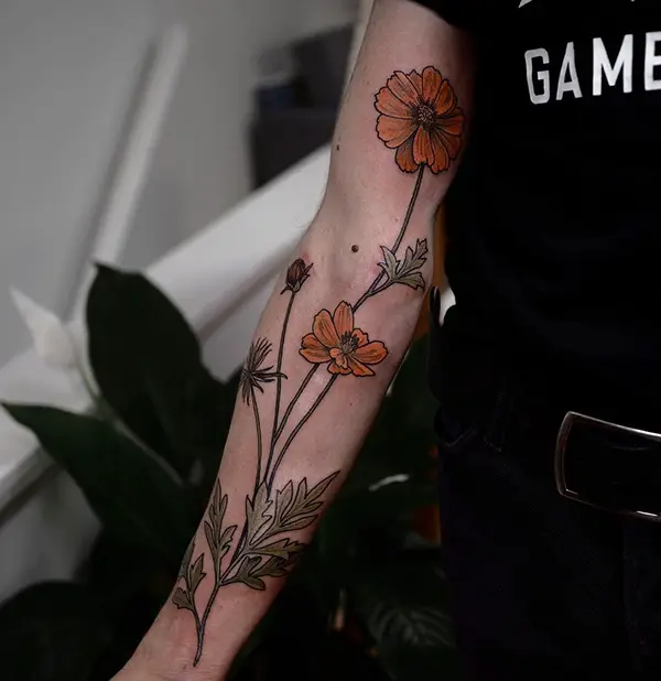 Orange Flowers Tattoo