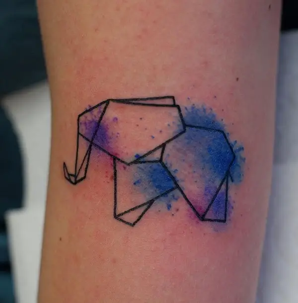 Paper Elephant Tattoo