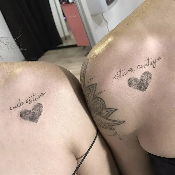 Print Heart Tattoo with important message