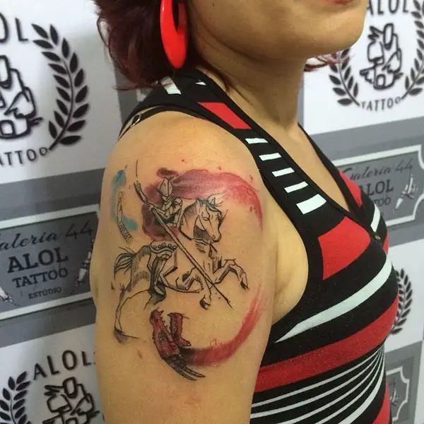 Saint George Tattoo and The Red Dragon