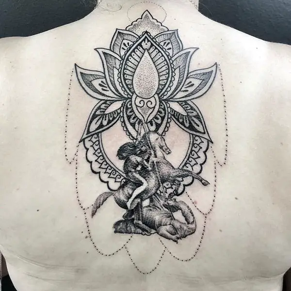 Saint George with a Lotus Tattoo