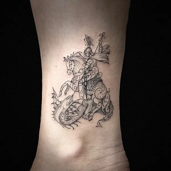 Saint George's Tattoo on Leg