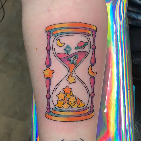 Sci-fi Cartoon Hourglass Tattoo