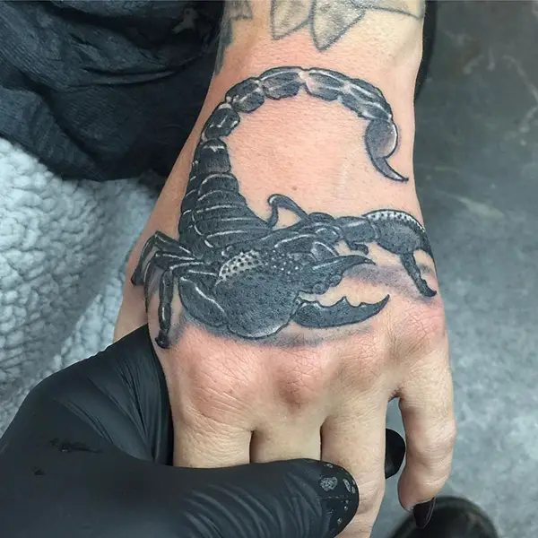 Scorpion Tattoo on Hands