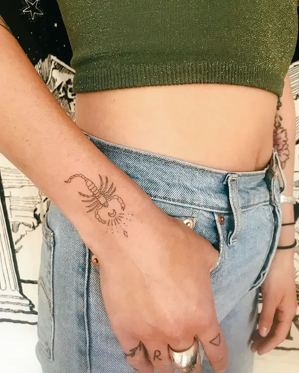 Simple Scorpio Tattoo on Hand
