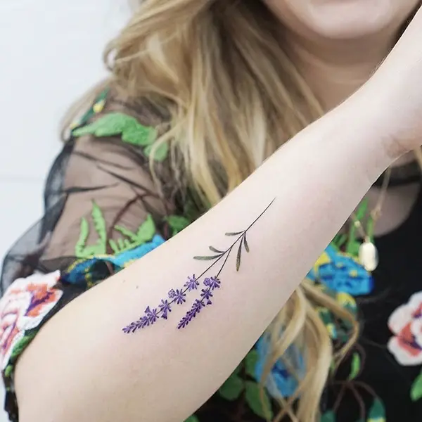 Slender Lavender Florets Tattoo