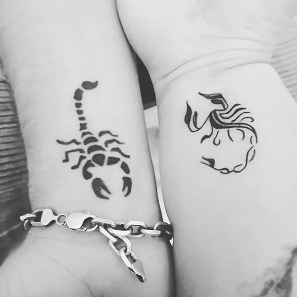 Two Different Style Scorpion Tattoo Design
