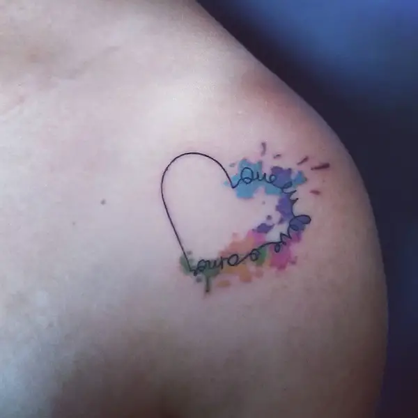 Watercolor Heart Tattoo