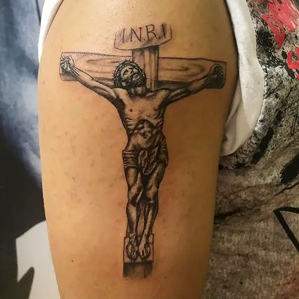 Crucified Jesus with INRI Tattoo