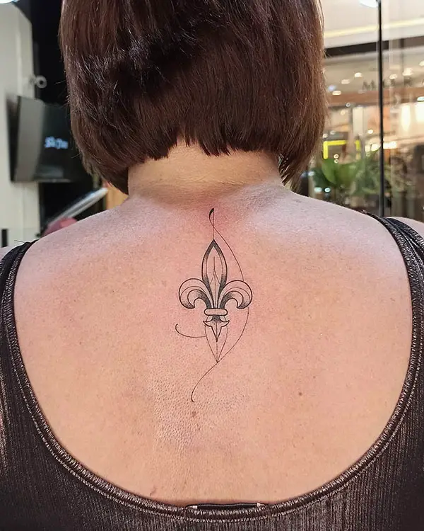 Fleur-De-Lis Tattoo Design on Back