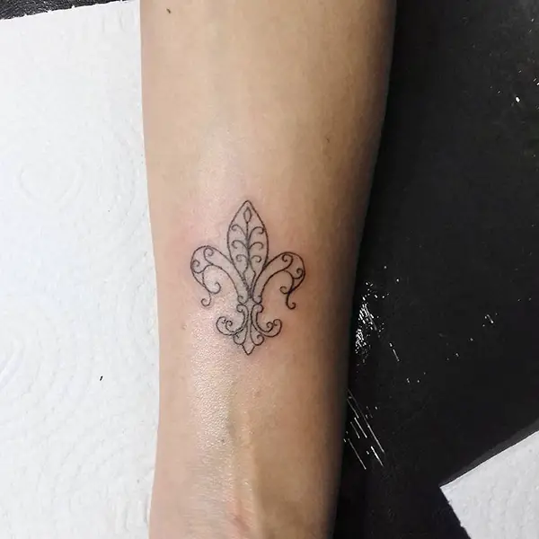Fleur-De-Lis Tattoo on Forearm