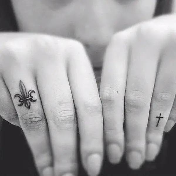 Fleur-De-Lis and Holy Cross Tattoo